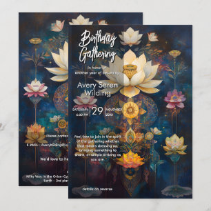 Invitación Luz Celestial   Diseño de Flor de Loto