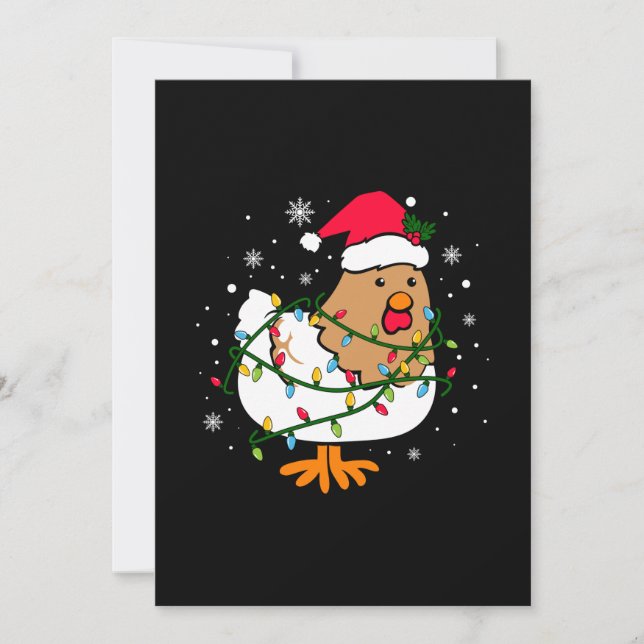 Invitación Luz de árbol de Navidad de pollo de Feliz Navidad (Anverso)