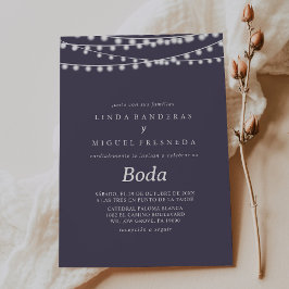 Invitación Luz de cadena blanca Boda Boda español