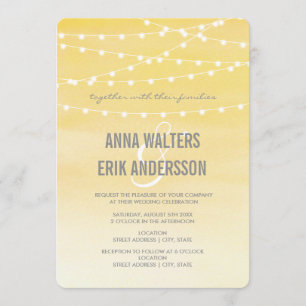 Invitación Luz de cadena de color amarillo limón