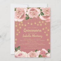 Luz de cadena de oro rosa estrella Quinceañera Fot