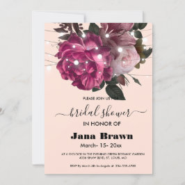 Invitación luz de cuerda Flor de Borgoña Ducha de novia