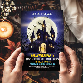 Invitación Luz de la luna Hauned House Spooky Halloween Party