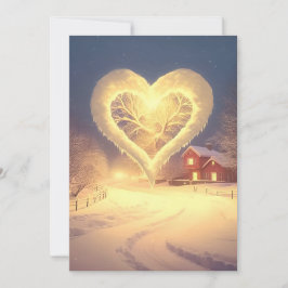 Invitación Luz de la noche helada: Boda del milagro invernal