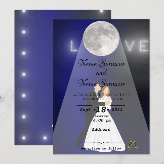 Invitación Luz de luna (Anverso / Reverso)