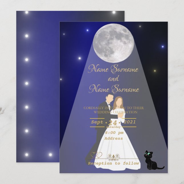 Invitación Luz de luna (Anverso / Reverso)