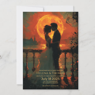 Invitación Luz de luna romántica incandescente