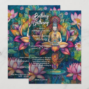Invitación Luz Desplegándose   Diseño Flor de Loto