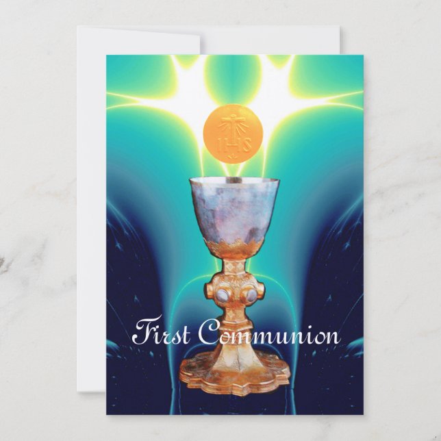 Invitación LUZ ESPIRITUAL Primera Santa Comunión / Cristianda (Anverso)