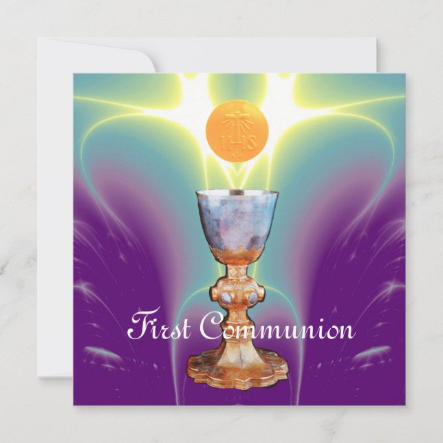 Invitación LUZ ESPIRITUAL Primera Santa Comunión / Cristianda (Anverso)