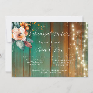 Invitación Luz verde azulada del cobre Peony Añadir foto ensa