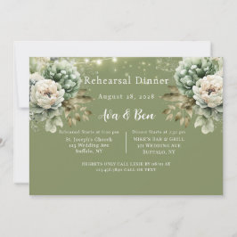 Invitación Luz verde de Peonía Blanca Añadir foto ensayo de c