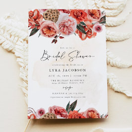 Invitación LYRA Bohemia Borgoña Cae Floral Bridal Shower