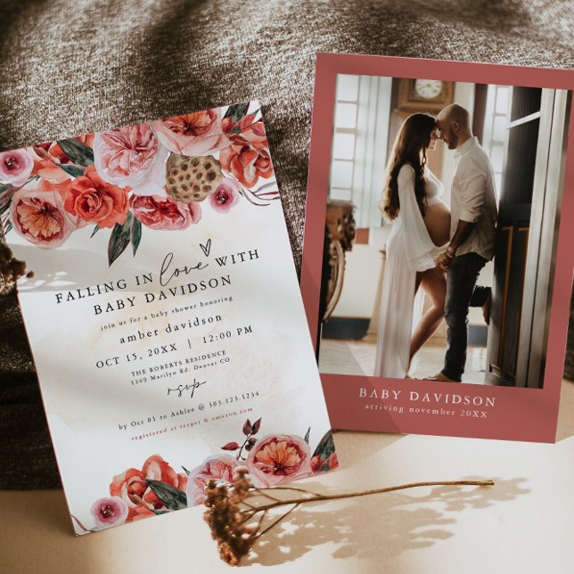 Invitación LYRA Bohemian Fall Floral Baby Shower (Subido por el creador)