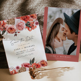 Invitación LYRA Bohemian Otoño Floral Flor de Otoño Guardar l