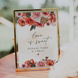 Invitación LYRA Boho Otoño Floral El Amor es Dulce Señal de F