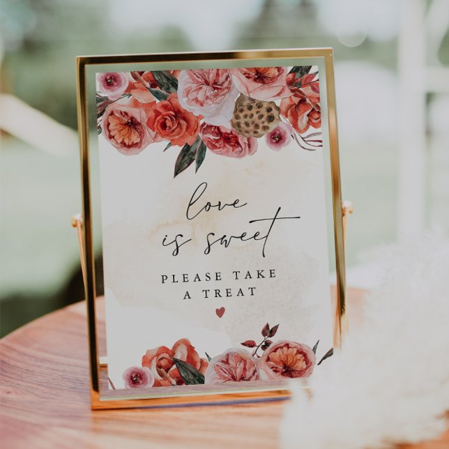 Invitación LYRA Boho Otoño Floral El Amor es Dulce Señal de F (Subido por el creador)