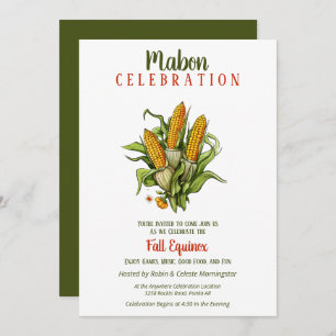 Invitación Mabon Fall Equinox Harvest Corn Bouquet