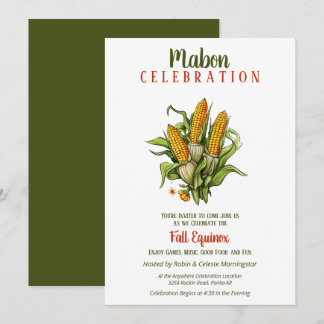 Invitación Mabon Fall Equinox Harvest Corn Bouquet