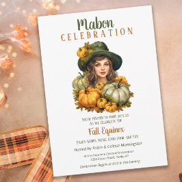 Invitación Mabon Harvest Fall Equinox Calabaza Retro