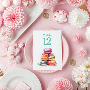 Invitación Macarogramas brillantes de color de agua Tabla Núm