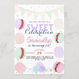 Invitación Macaron Sweet Celebration Cumpleaños