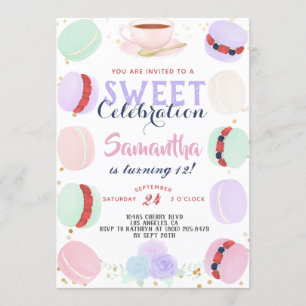 Invitación Macaron Sweet Celebration Cumpleaños