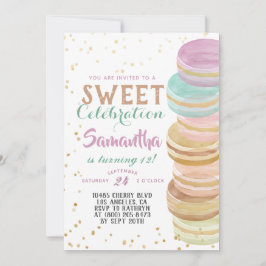 Invitación Macaron Sweet Celebration Cumpleaños