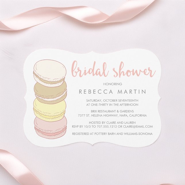 Invitación Macarones franceses | Ducha de novia Pastel (Subido por el creador)