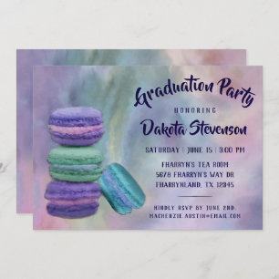 Invitación Macarons caprichosos   Graduación de dulces france