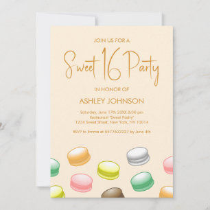 Invitación Macarons Fiesta de Dulces 16