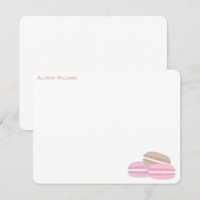 Invitación Macarons Francés Gracias Notas (Anverso / Reverso)