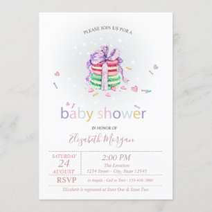 Invitación Macarons Franceses, Cumpleaños de Bebé con Lunares