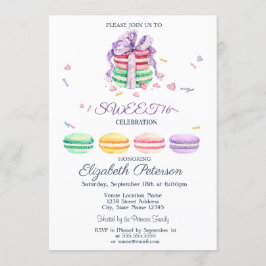 Invitación Macarons Zigzag dulce francés 16