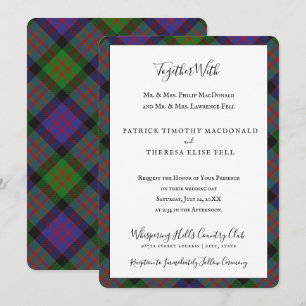 Invitación MacDonald Clan Tartan Scottish Plaid
