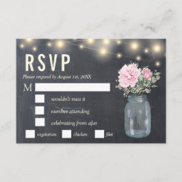 Invitación Maceta de Chalkboard Peony Floral Mason | Comida R