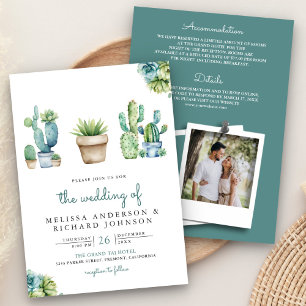 Invitación Maceteros de Cactus con Vegetación Suculenta Todo