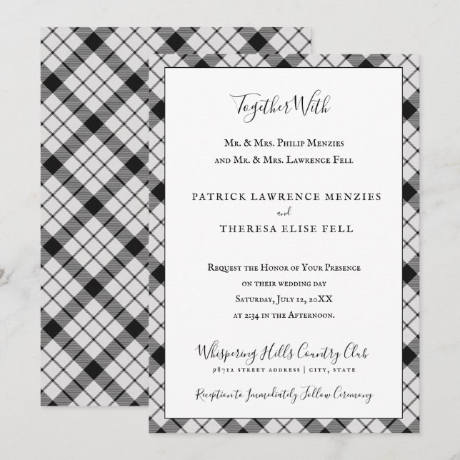 Invitación MacFarlane Plaid Tartan Scottish Clan Pattern (Anverso / Reverso)