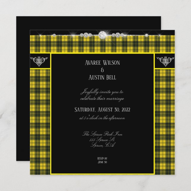 Invitación MacLachlan Tartan Plaid Boda (Anverso / Reverso)