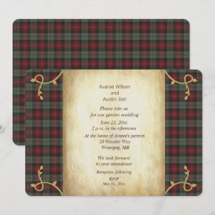 Invitación MacLachlan Weathered Tartan Garden Wedding