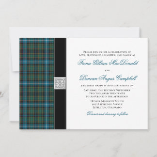 Invitación MacRae Ancient Hunting Tartan Wedding Invitation
