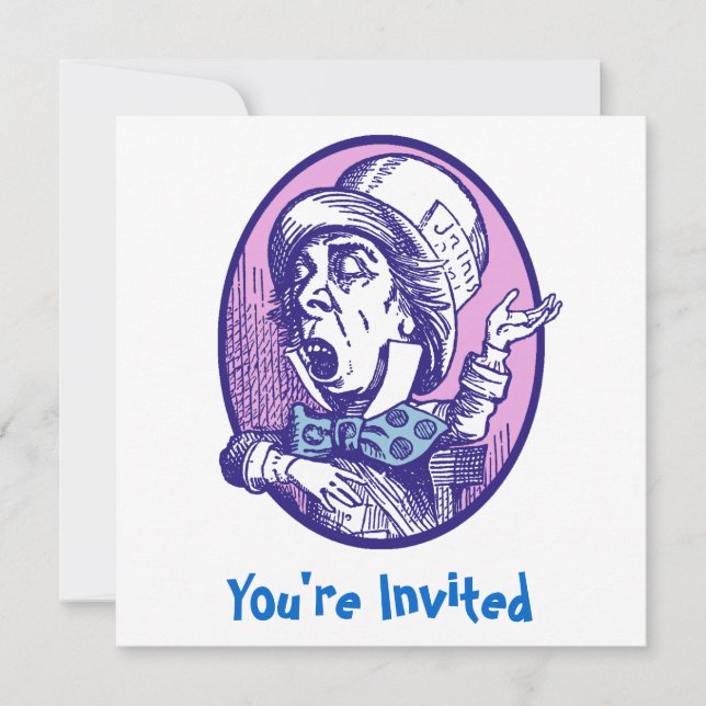 Invitación Mad Hatter Invitation (Anverso)
