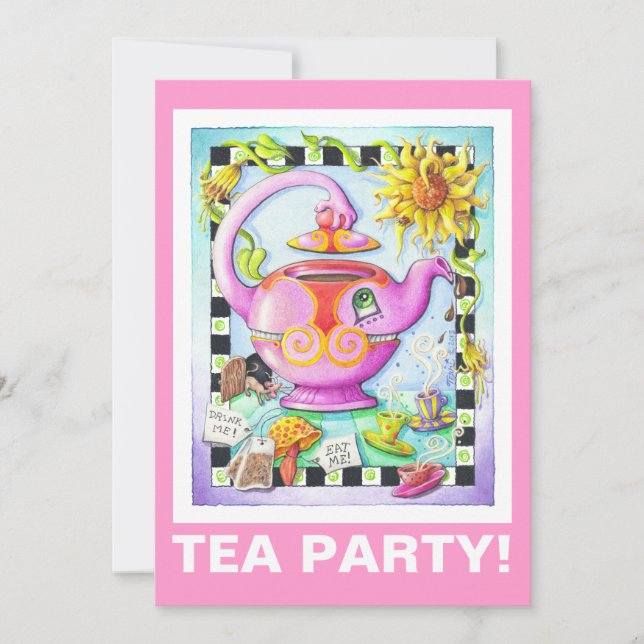 INVITACIÓN MAD SOBRE EL FIESTA DE TÉ (Anverso)