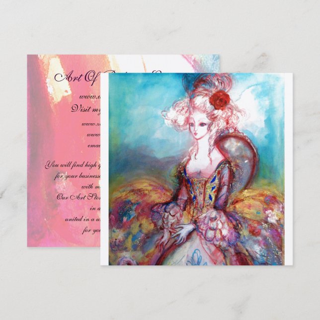 Invitación MADAME POMPADOUR Plateado Metálico (Anverso / Reverso)