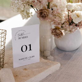 Invitación MADDIE Modern Table Number Card