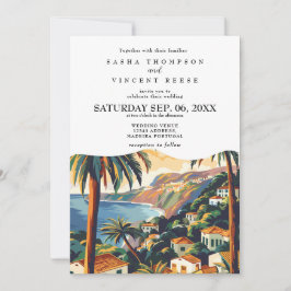 Invitación Madeira Portugal Wedding Invitation Retro