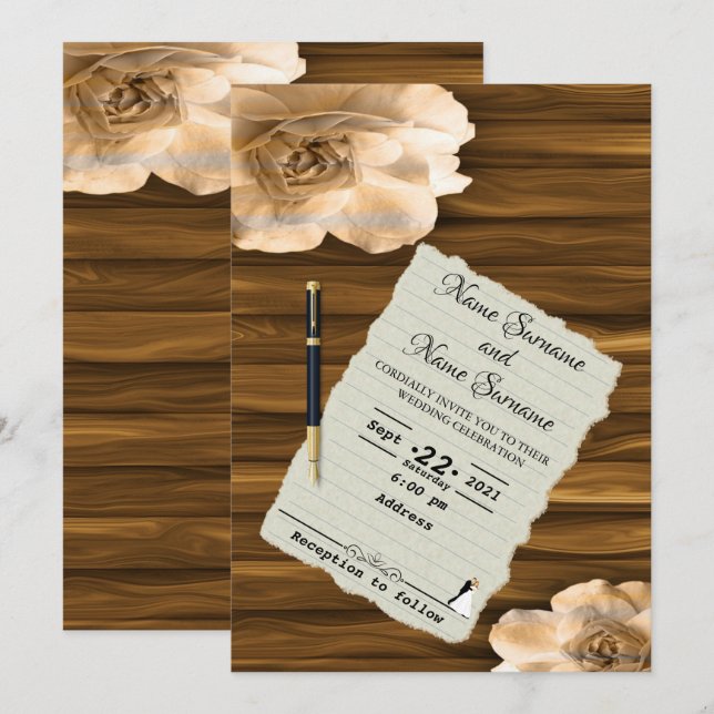 Invitación Madera (Anverso / Reverso)