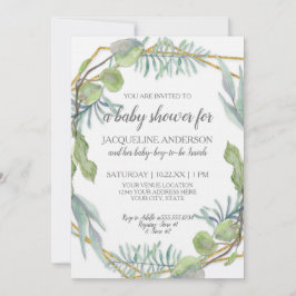 Invitación Madera Baby Shower neutra de género Woodsy Greener