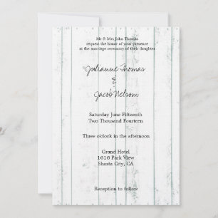 Invitación Madera blanca