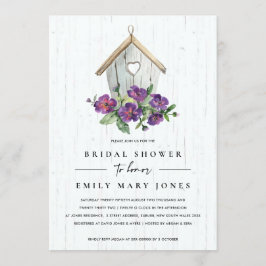 INVITACIÓN MADERA BLANCA RÚSTICA FLORAL BIRDHOUSE BRIDAL DUCH